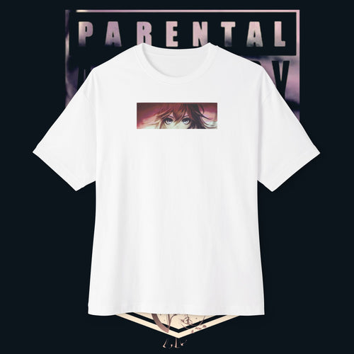 'xye' Anime Eye Boxy Tee — "Parental Advisory" Graphic Oversized T-Shirt featuring a striking anime graphic design.