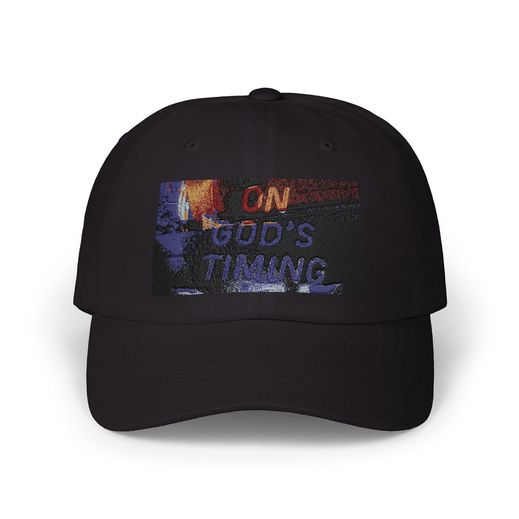 'xye' On God's Timing Dad Cap | Faith Message Baseball Hat