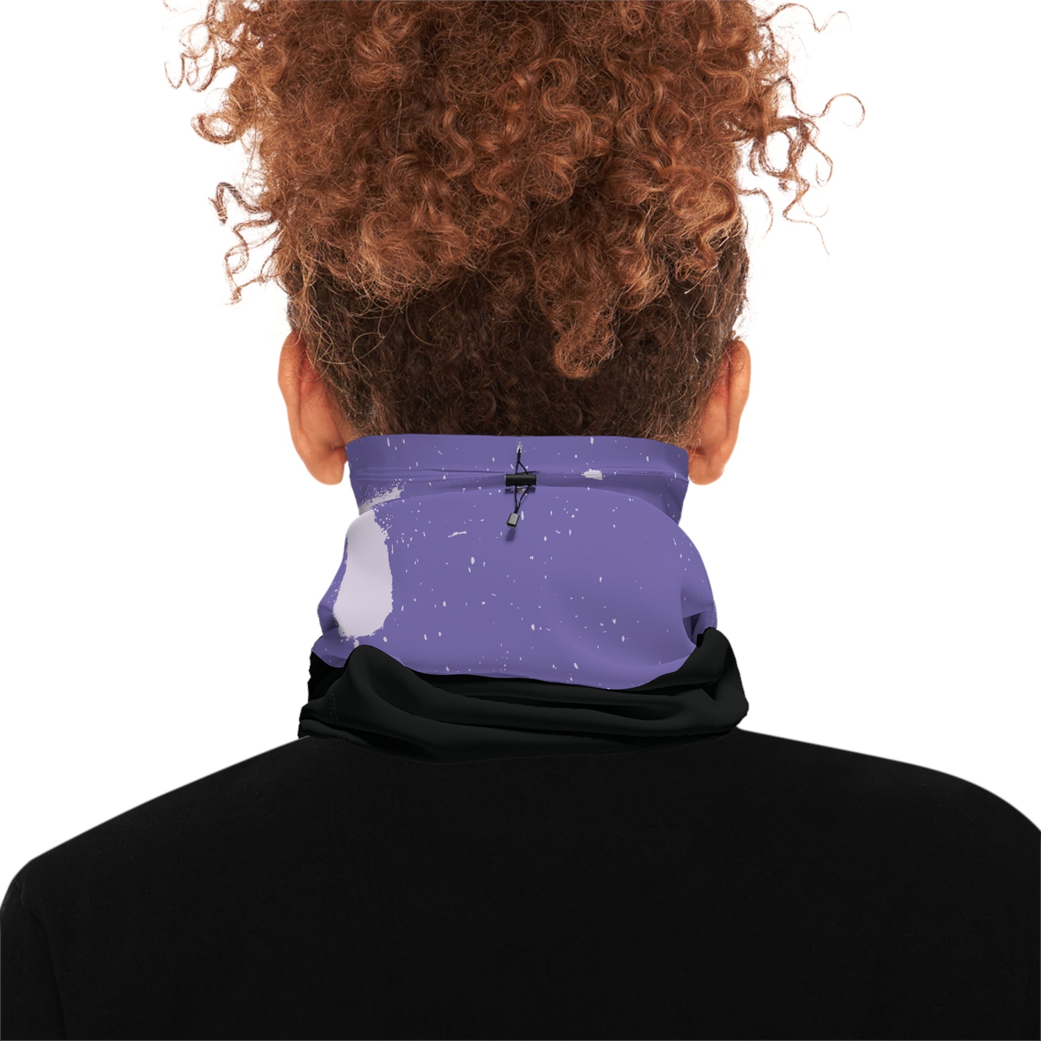 'xye' Face Mask Sleave — Scenic Nightcar & Abstract Purple Panel Drawstring Face Warmer