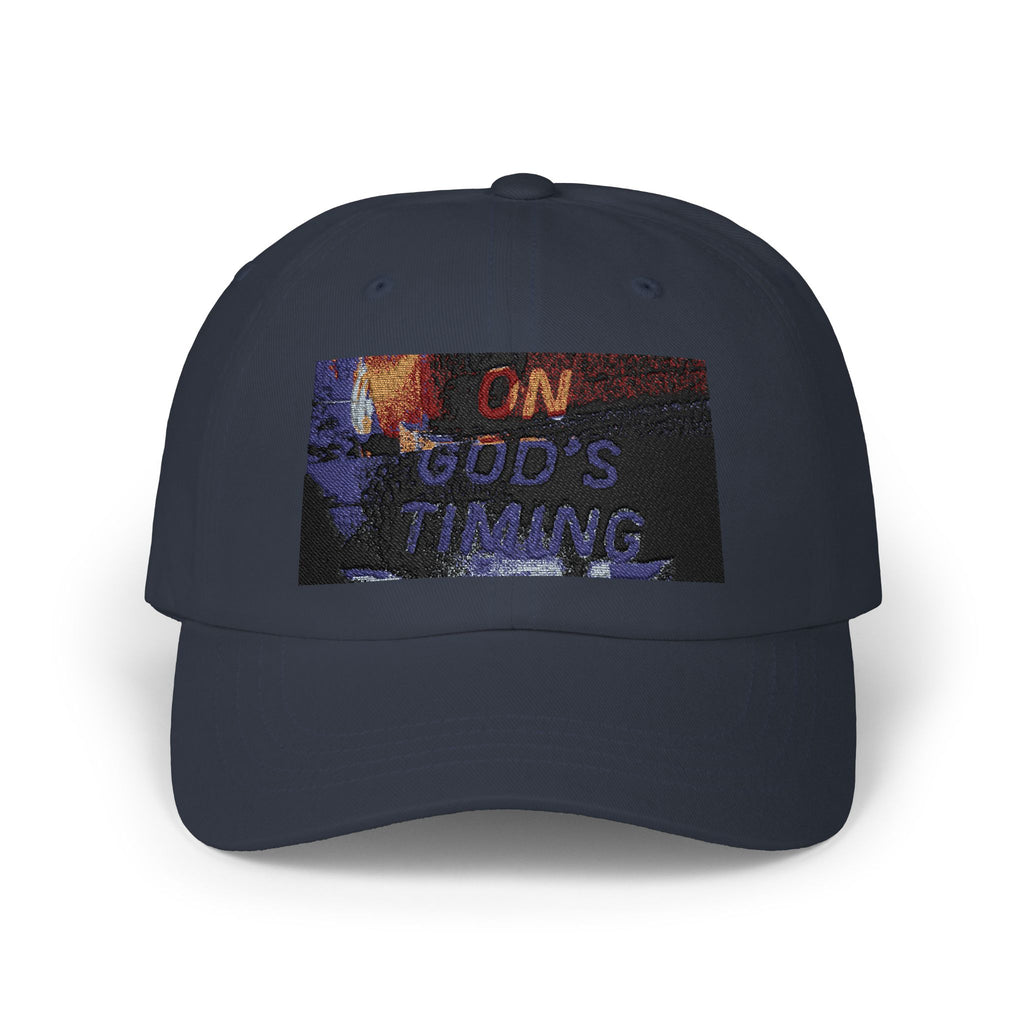 'xye' On God's Timing Dad Cap | Faith Message Baseball Hat